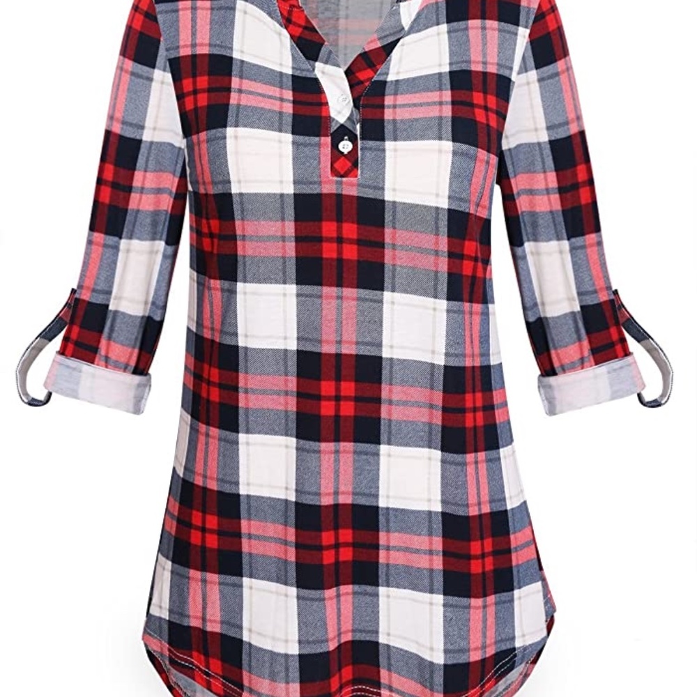 Long Plaid Leggings Shirt